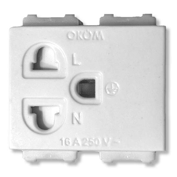 Ổ cắm đơn 3 chấu 16A 25V~