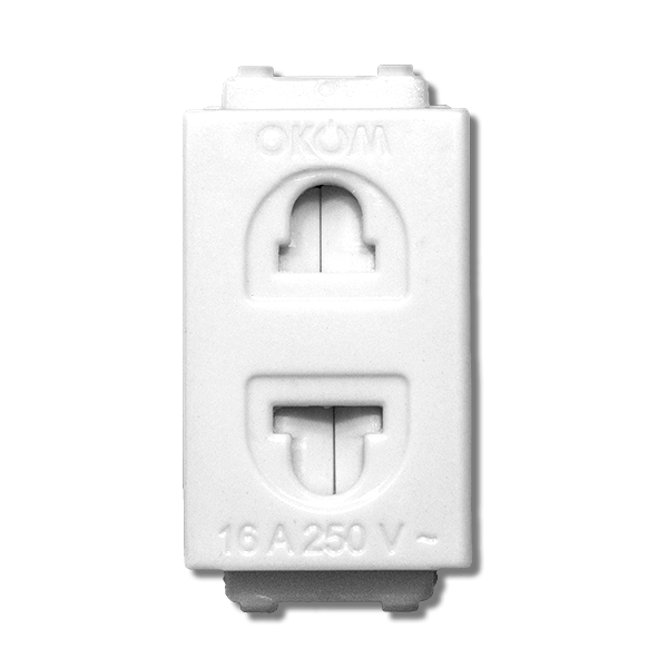 Ổ cắm đơn 2 chấu 16A 250V~