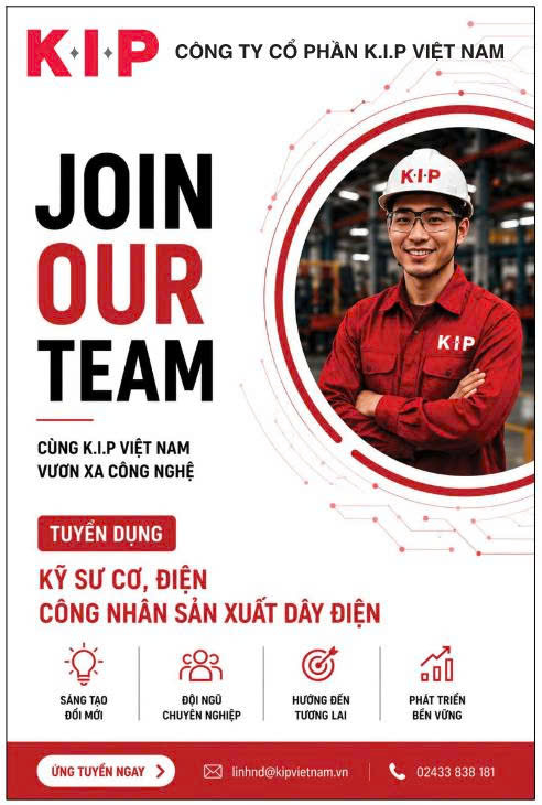 Thông báo tuyển dụng kỹ sư cơ, điện và công nhân sản xuất dây điện